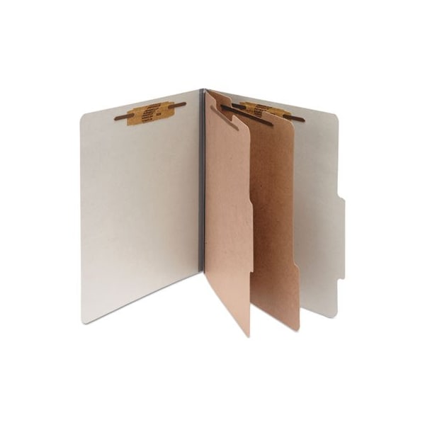 Gbc ACCO, PRESSBOARD CLASSIFICATION FOLDERS, 2 DIVIDERS, LETTER SIZE, MIST GRAY, 10PK 15056 - main